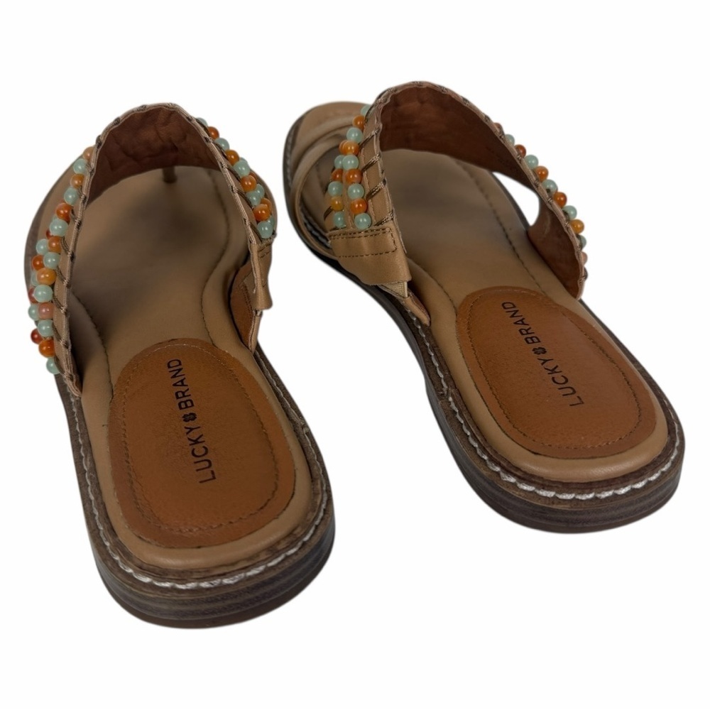Lucky Brand Women's Kaykey Beaded Slide Sandal Medium Light Beige Size 7.5M - Picture 3 of 7